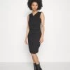 DRAPPED NECKLINE SMART BODYCON SLEEVELESS MINI DRESS - Jerseykleid - Black 1 DRAPPED NECKLINE SMART BODYCON SLEEVELESS MINI DRESS - Jerseykleid - Black -Anna Field 172e59578b62453284a60ba5da8b6274