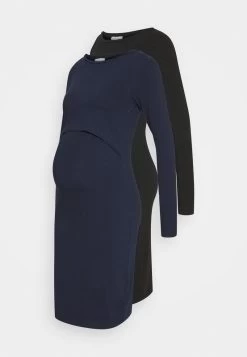 2 PACK NURSING DRESS - Jerseykleid - Dark Blue/black