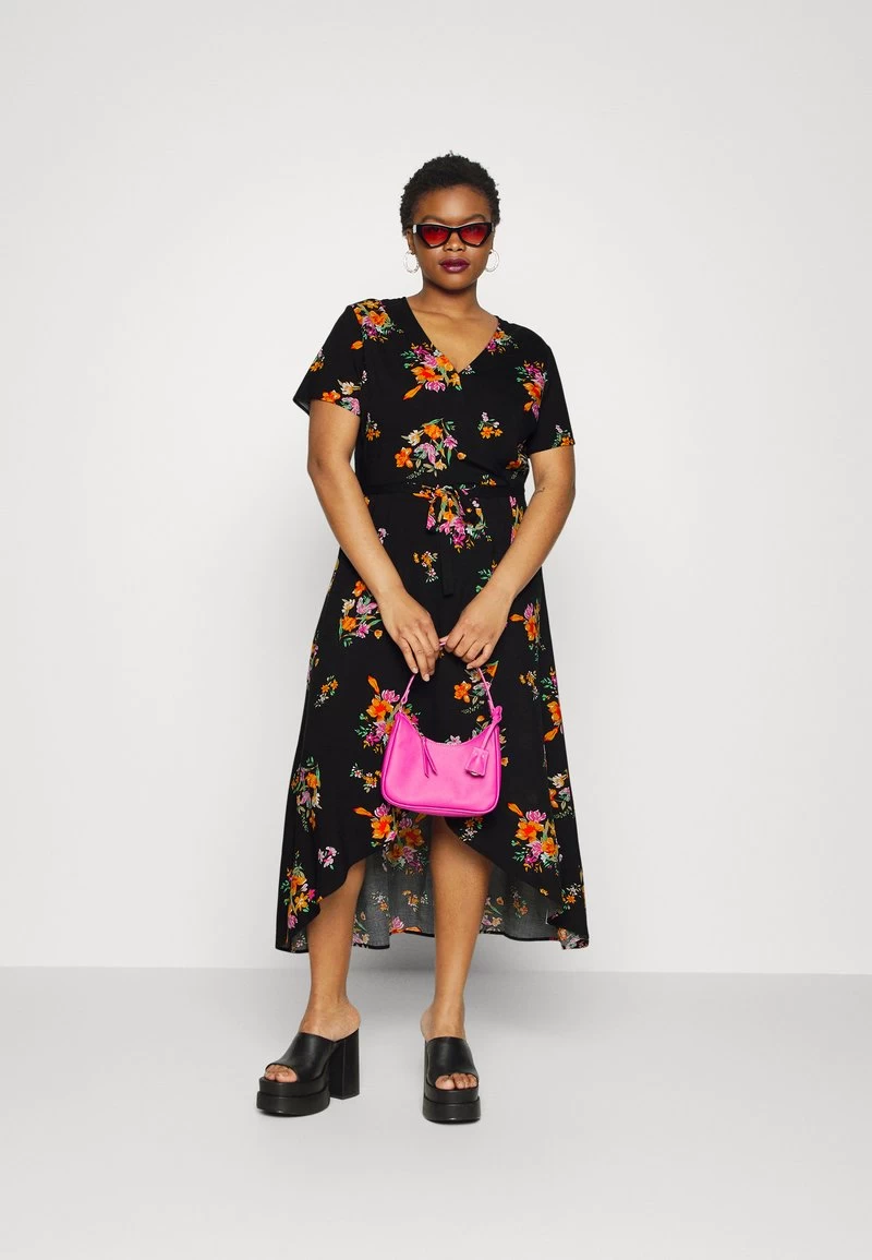 WRAP DRESS HIGH LOW HEM - Freizeitkleid - Black 4 WRAP DRESS HIGH LOW HEM - Freizeitkleid - Black – Bild 2