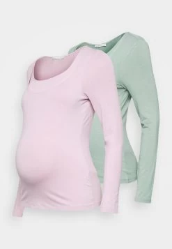 MATERNITY BASIC LONGSLEEVE 2 PACK - Langarmshirt - Pink/light Green 12 MATERNITY BASIC LONGSLEEVE 2 PACK - Langarmshirt - Pink/light Green -Anna Field aa3097cc654b452191a42a513d4790a6