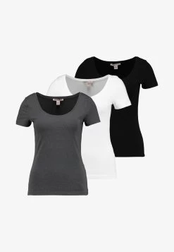 Anna Field 3 PACK - T-Shirt Basic - White/black/dark Grey -Anna Field bb08976caaf640e78f849b1b6087903f