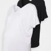 2 PACK - T-Shirt Basic - White/black 1 2 PACK - T-Shirt Basic - White/black -Anna Field ca1a509713e749ac88ced90655a573b3